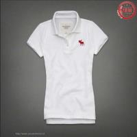 dames abercrombie fitch korte polo tees rood logo wit Outlet Enschede itcnn837